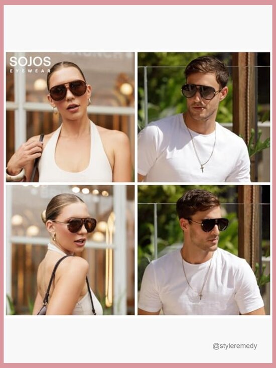 Polarized Aviator Sunglasses with UV Protection, TR-90 Frames main image 5